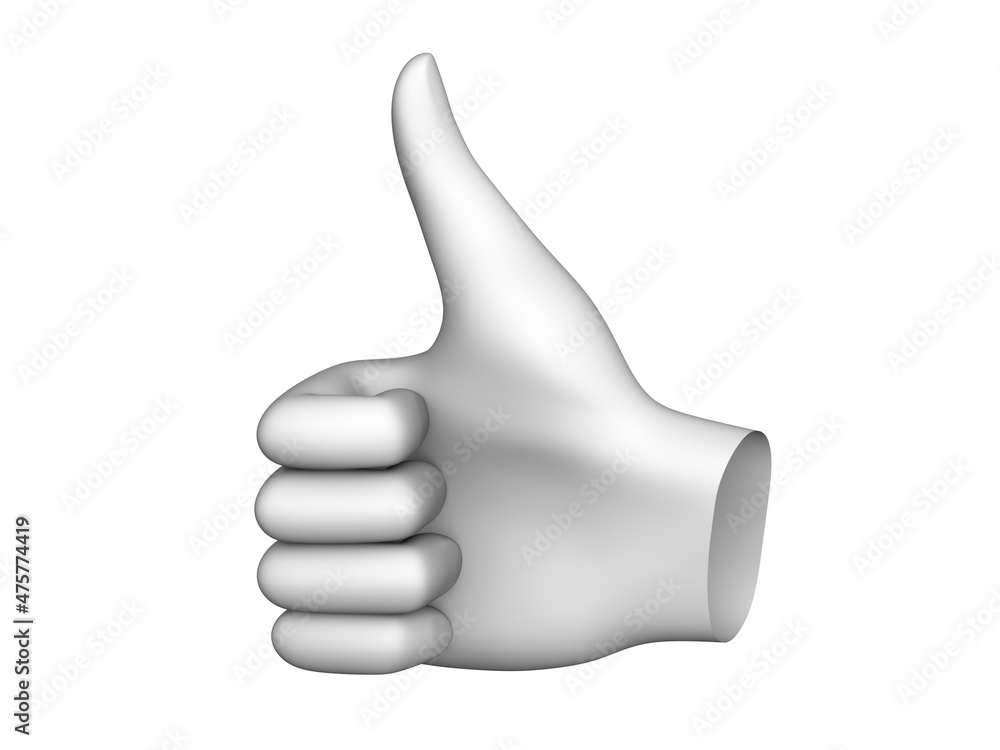 Three-dimensional model of human hand isolated on white background. 3D illustration. Three-dimensional model of human hand isolated on white background. 3D illustration.