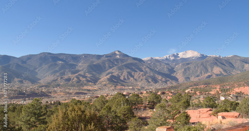 View of mountains and blue sky 