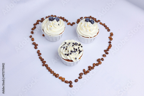 Tasty cupcakes on stand