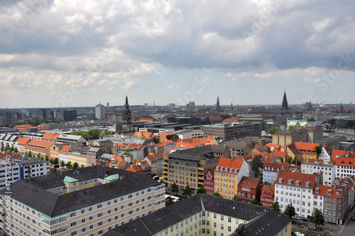 Aerial view over the roofs of Copenhag photo