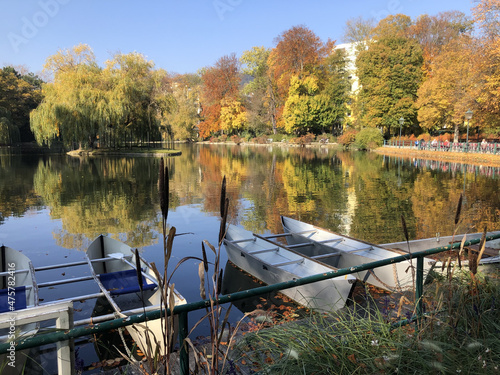 Beautiful autumn colors at Doblhoffpark in Baden, Austria photo