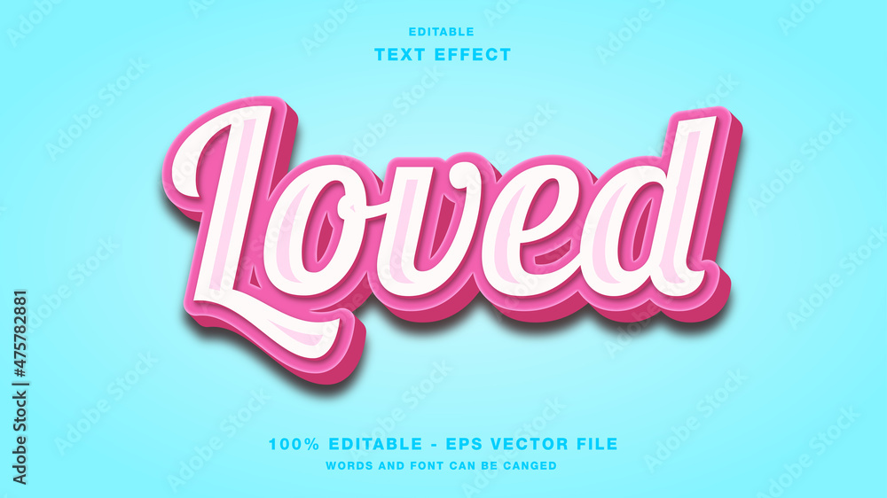 Loved Valentine Editable Text Effect