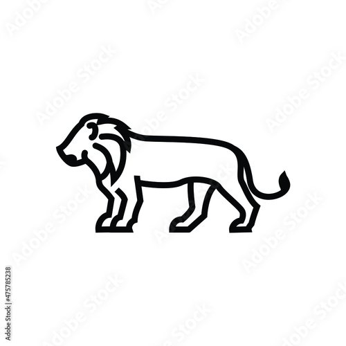 lion line art logo design vector illustration