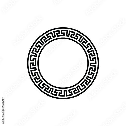 blank ancient greek Circle Emblem Badge Pattern Frame Leaf Wreath sign symbol logo design vector illustration