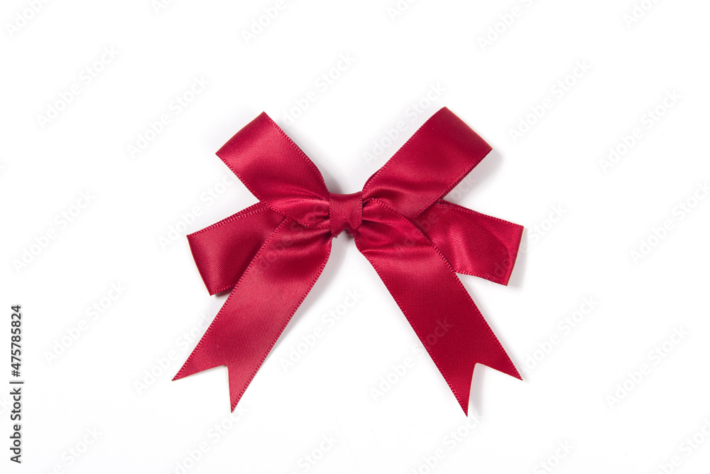 shiny red satin bow isolated on white background shiny red satin bow isolated on white background