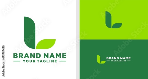 LETTER L LOGO LEAF MONOGRAM SIMPLE EDITABLE