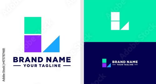 LETTER L LOGO SQUARE BLOCK MONOGRAM EDITABLE