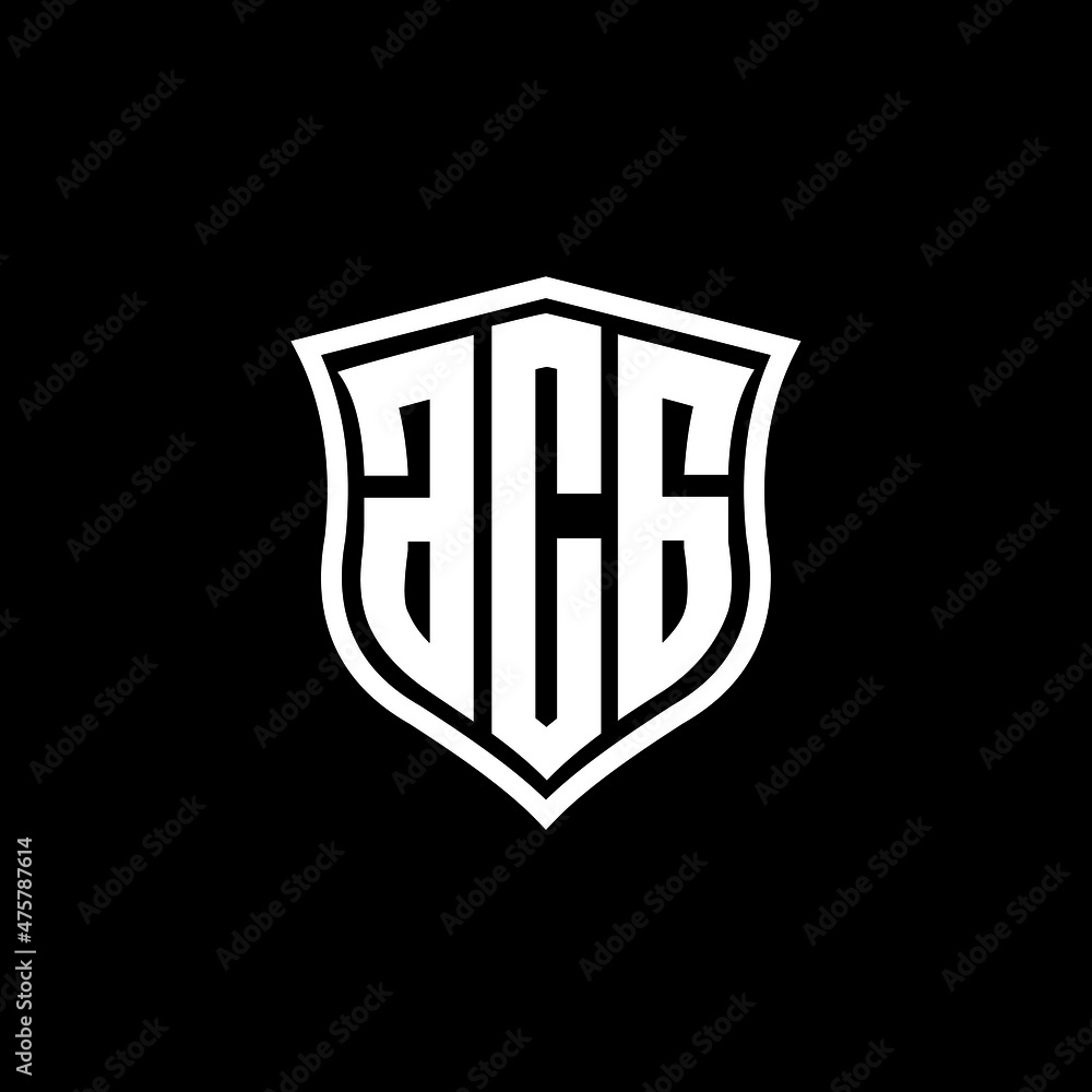 GCG letter logo design with black background in illustrator, vector ...