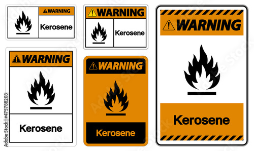Warning Kerosene Symbol Sign On White Background