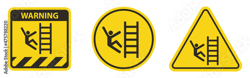 Caution Climb Hazard Symbol Sign Isolate On White Background