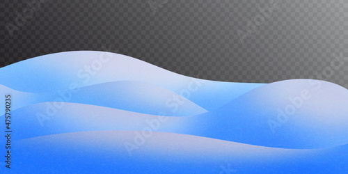 Snowdrifts on transparent background, panoramic image, winter illustration	