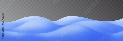 Snowdrifts on transparent background, panoramic image, winter illustration	