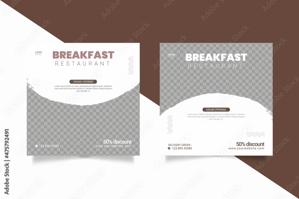 breakfast social media banner post template