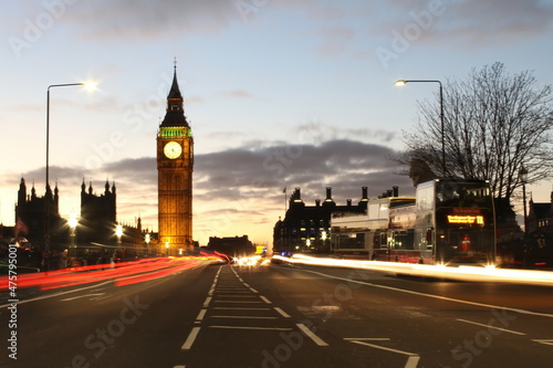 Fototapeta Naklejka Na Ścianę i Meble -  Big Ben and Westminster Bridge by night, London, UK