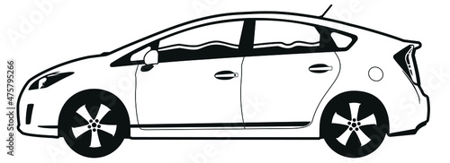 popular Hybrid car Vector illustration isolated on white
