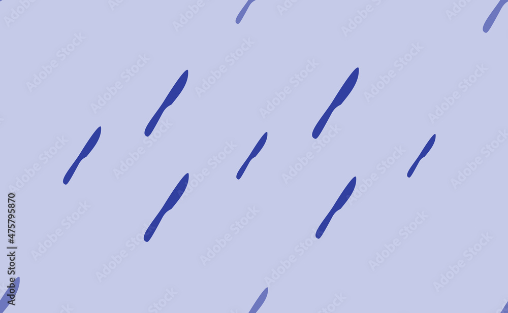 Seamless pattern of large isolated blue kitchen knife symbols. The pattern is divided by a line of elements of lighter tones. Vector illustration on light blue background Seamless pattern of large isolated blue kitchen knife symbols. The pattern is divided by a line of elements of lighter tones. Vector illustration on light blue background