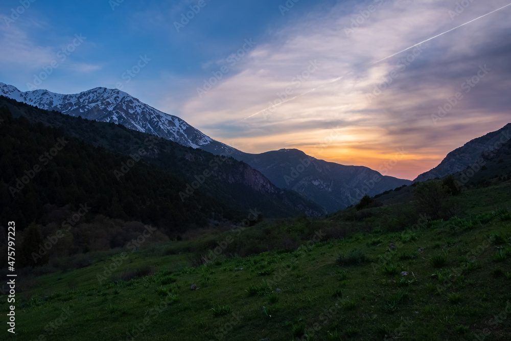 Sayram-Ugam National Park. Tourism, travel in Kazakhstan concept. Western Tian Shan Mountains. Sayram-Ugam National Park. Tourism, travel in Kazakhstan concept. Western Tian Shan Mountains.