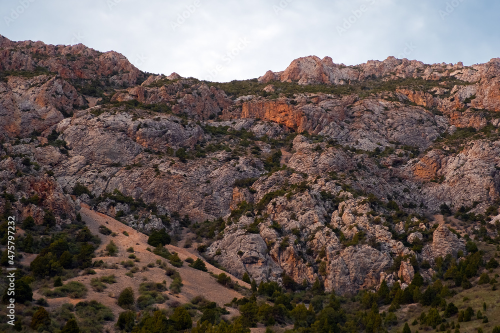 Beautiful rocky mountains rocks in spring season, great design for any purposes. Beautiful rocky mountains rocks in spring season, great design for any purposes.