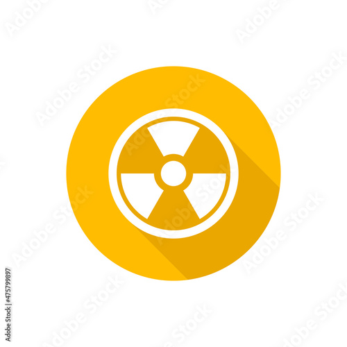 Radioactive flat vector button icon