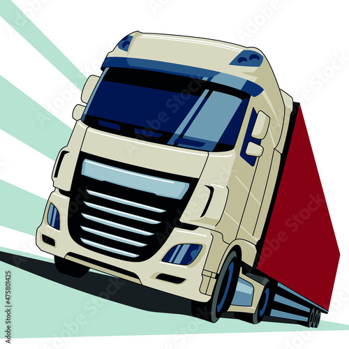 Unmanned truck running fast