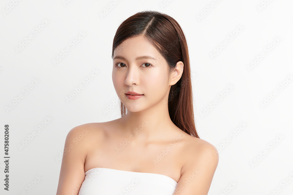 Beautiful young asian woman with clean fresh skin on white background, Face care, Facial treatment, Cosmetology, beauty and spa, Asian women portrait. Beautiful young asian woman with clean fresh skin on white background, Face care, Facial treatment, Cosmetology, beauty and spa, Asian women portrait.