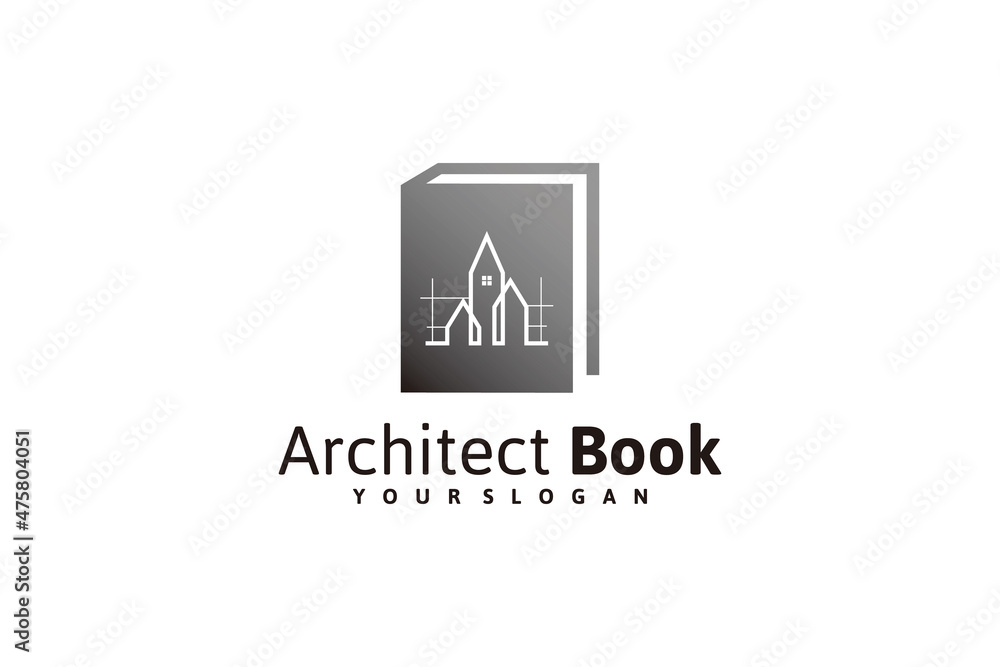 book logo design inspiration with a logo design building.