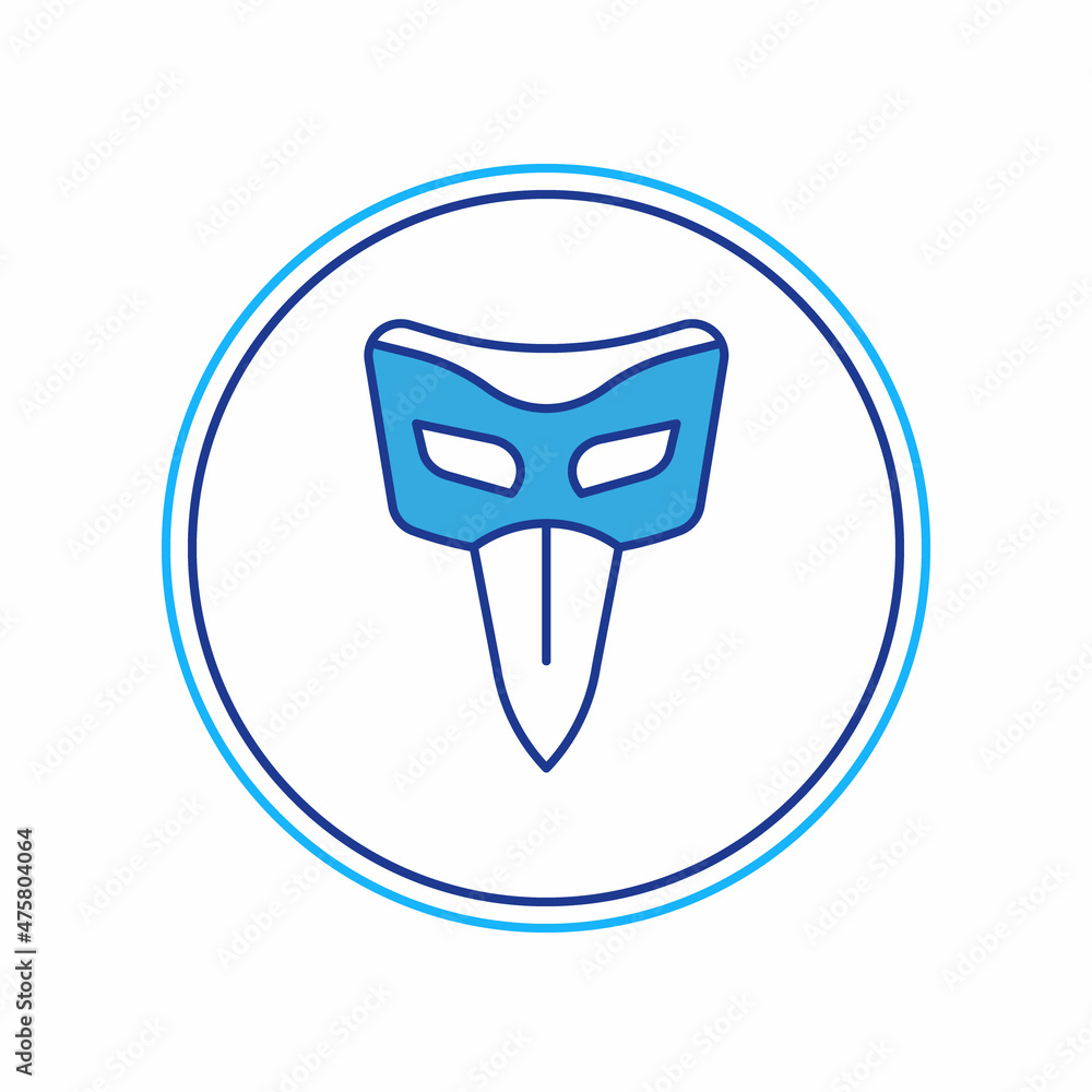 Filled outline Carnival mask icon isolated on white background. Masquerade party mask. Vector Filled outline Carnival mask icon isolated on white background. Masquerade party mask. Vector