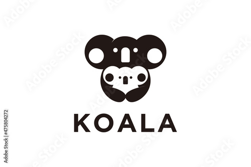 Canvas Print Koala logo design inspiration with cubs