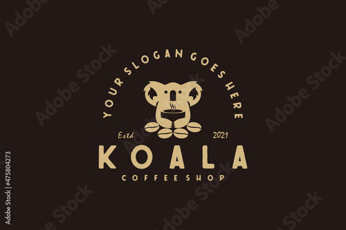 vintage koala cafe logo,cafe logo inspiration
