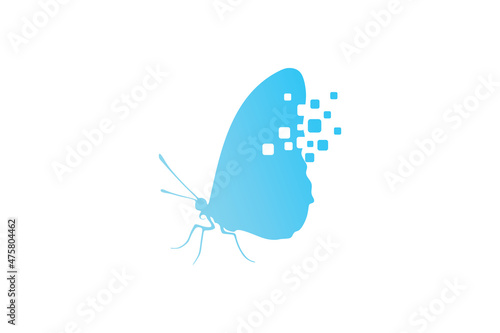 Canvas Print butterfly logo inspiration with pixel logo design
