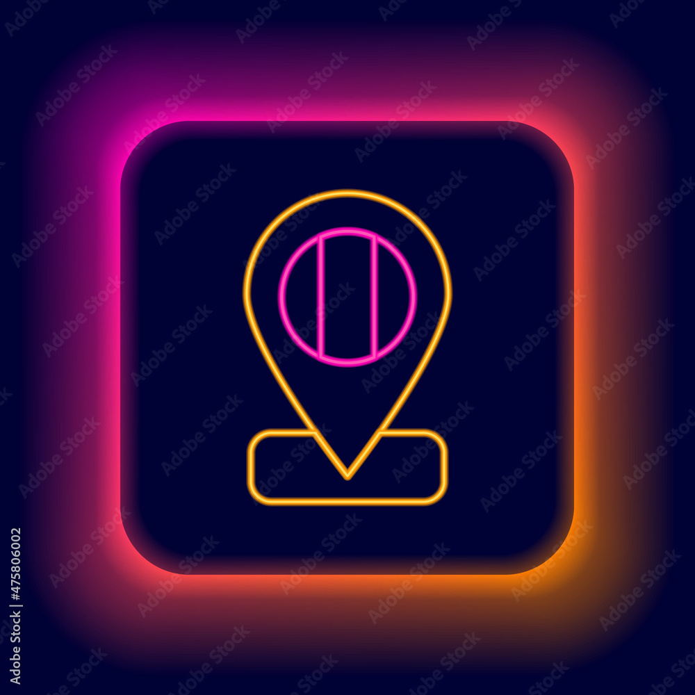 Glowing neon line Location flag Italy icon isolated on black background. Colorful outline concept. Vector Glowing neon line Location flag Italy icon isolated on black background. Colorful outline concept. Vector