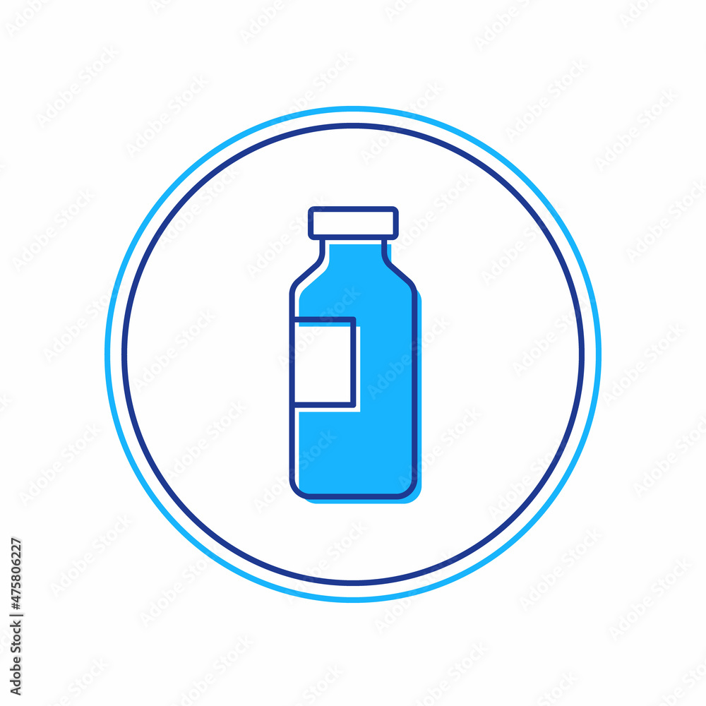 Filled outline Bottle of water icon isolated on white background. Soda aqua drink sign. Vector