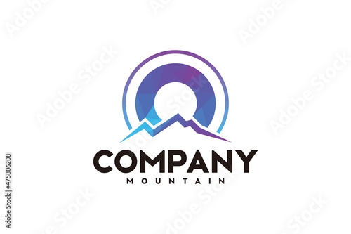 logo O ,initial design inspiration with mountain logo