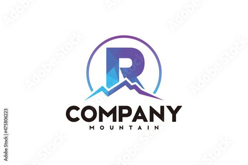logo R ,initial design inspiration with mountain logo