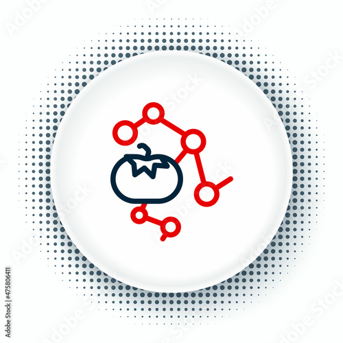 Line Genetically modified food icon isolated on white background. GMO fruit. Colorful outline concept. Vector