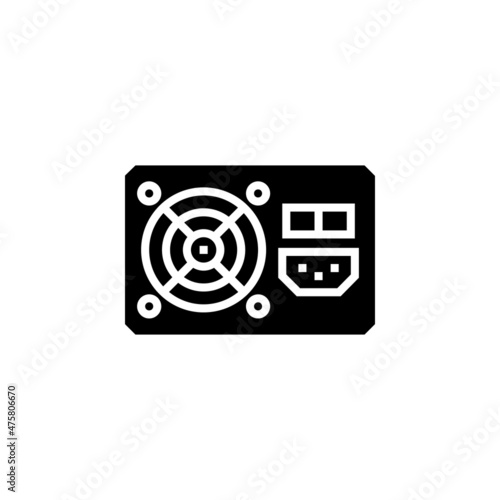 power supply vector icon. computer component icon solid style. perfect use for logo, presentation, website, and more. simple modern icon design solid style