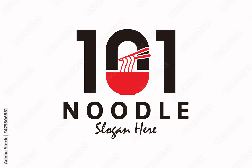 noodle logo design with number one hundred and one, logo inspiration noodle logo design with number one hundred and one, logo inspiration
