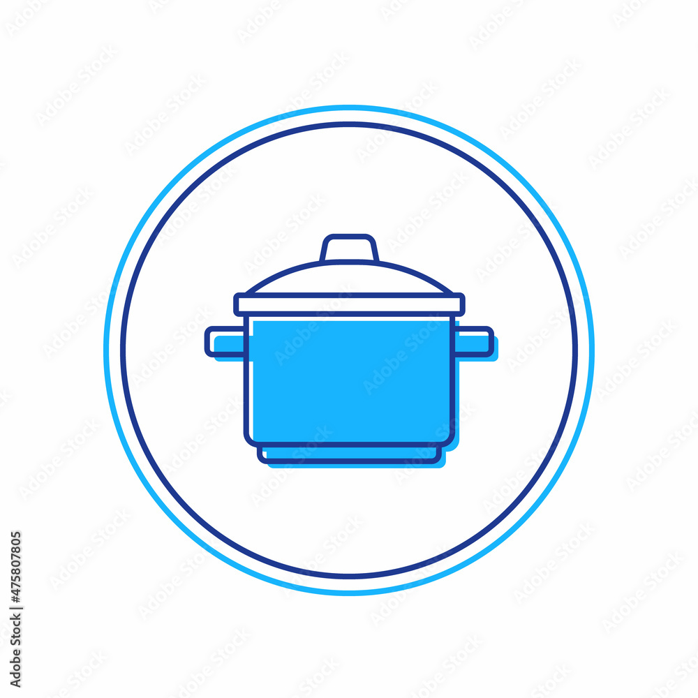 Filled outline Cooking pot icon isolated on white background. Boil or stew food symbol. Vector Filled outline Cooking pot icon isolated on white background. Boil or stew food symbol. Vector