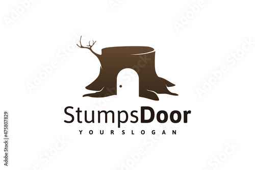 stumps logo design with door, logo inspiration