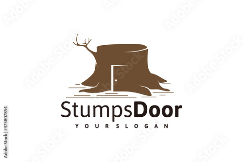 stumps logo design with door, logo inspiration