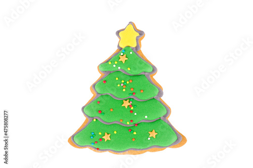 gingerbread christmas tree isolated on white background
