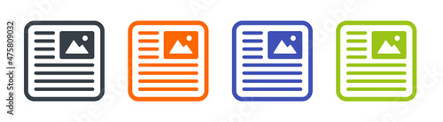 News newspaper icon vector illustration.