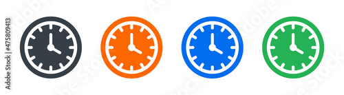 Vector Time and Clock icons set. Wall clock icon vector illustration.