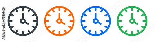 Set of clock wall icons. Clock, time vector illustration.