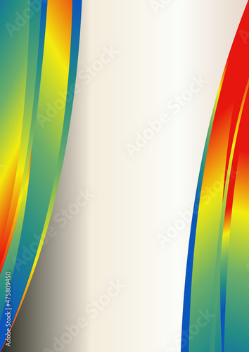 Abstract Red Yellow and Blue vertical Business Wave Background Template Image