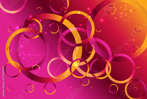 Orange Pink and Red Gradient Overlapping Circles Background Vector Graphic