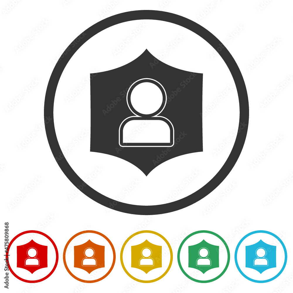 User protection icon isolated on white background, color set User protection icon isolated on white background, color set