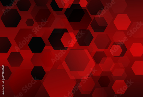 Abstract Red and Black Gradient Hexagon Background