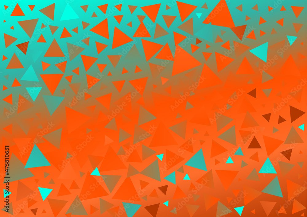 Abstract Blue and Orange Gradient Geometric Triangle Background Vector ...