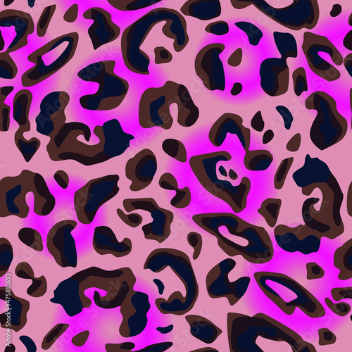 seamless pattern in the form of a leopard print pattern with pink shades for prints on fabrics, clothing, swimwear, packaging and for decorating interior backgrounds